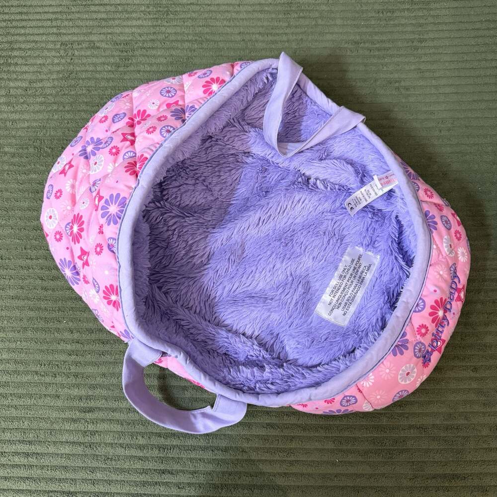 American Girl Bitty Baby Quilted Doll Carrier Pink Purple Floral Welcome Home